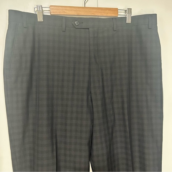 Sean John Fine Custom Tailored Black Checked Uncuffed Trousers Men’s 40Wx29L - Picture 2 of 13